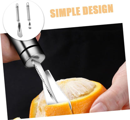 Stainless Steel Citrus Peeler Set 2pcs Grapefruit Knife Orange Cutter Kitchen Fruit Peeling Tool for Home Use for Citrus Fruits