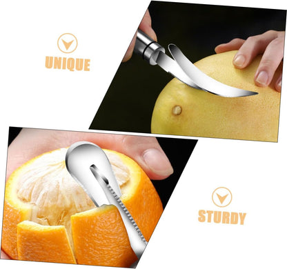 Stainless Steel Citrus Peeler Set 2pcs Grapefruit Knife Orange Cutter Kitchen Fruit Peeling Tool for Home Use for Citrus Fruits