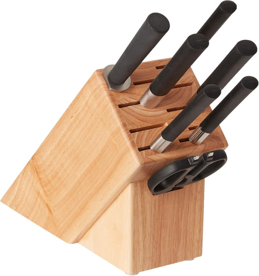 PRO Wasabi 8-Piece Block Set, Kitchen Knife and Knife Block Set, Includes 8” Chef's Knife, 4” Paring Knife, 6” Utility Knife, & More, Hand-Sharpened Japanese Kitchen Knives