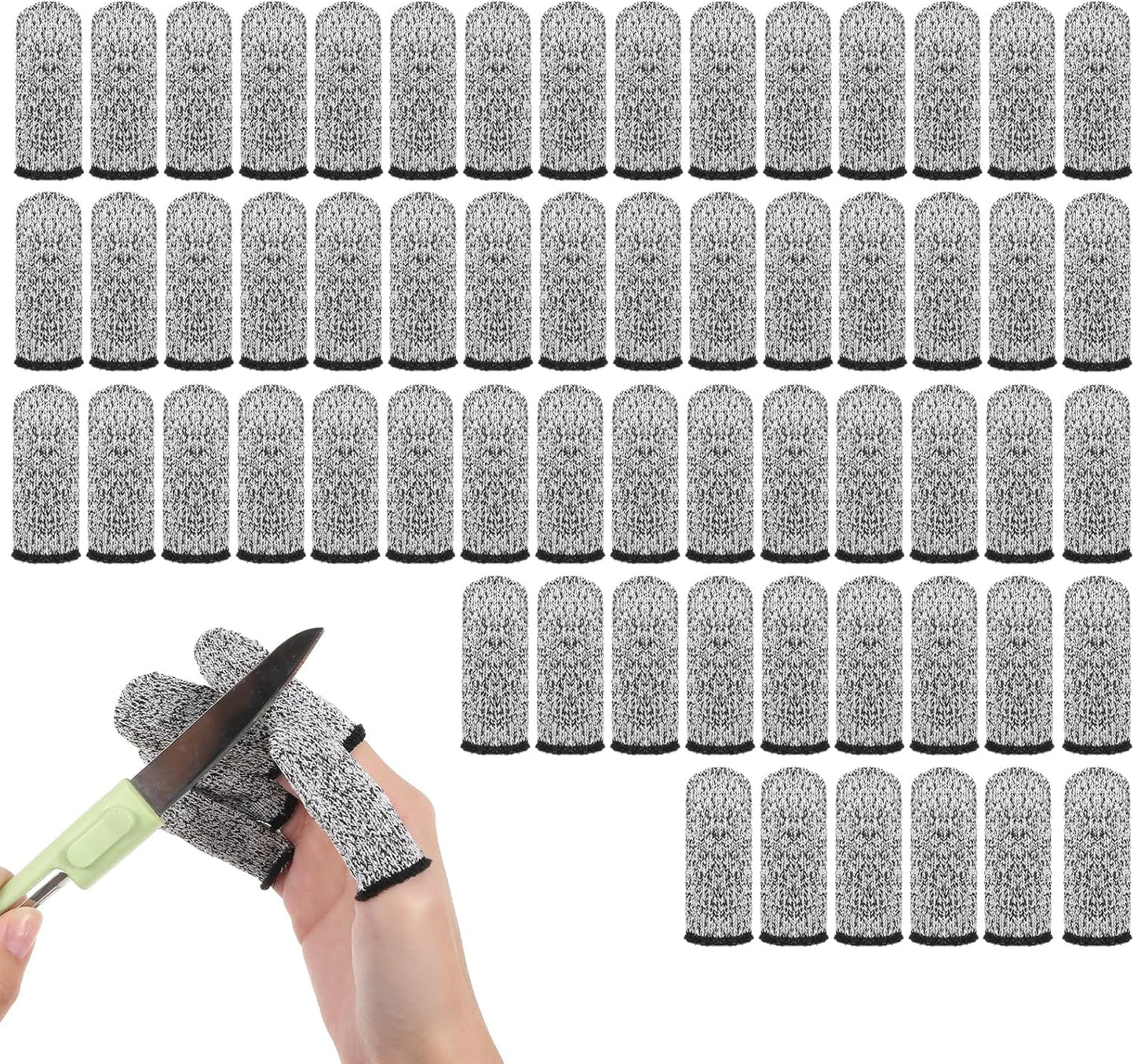 60 PCS Finger Cots Cut Resistant Protector Reusable Finger Thumb Protector Gloves Gloves Life Extender Durable Non Slip Finger Covers for Kitchen Garden Sculpture Work Grinding Stained Glass