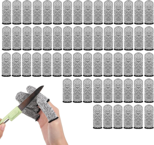 60 PCS Finger Cots Cut Resistant Protector Reusable Finger Thumb Protector Gloves Gloves Life Extender Durable Non Slip Finger Covers for Kitchen Garden Sculpture Work Grinding Stained Glass