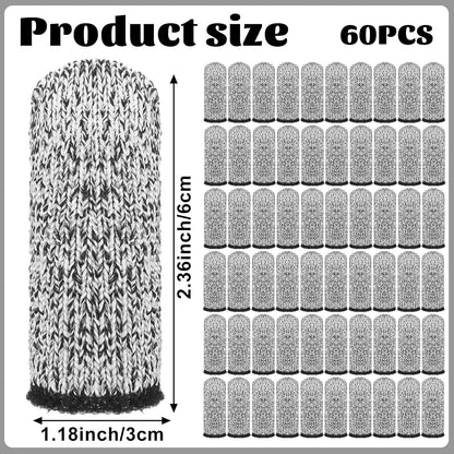 60 PCS Finger Cots Cut Resistant Protector Reusable Finger Thumb Protector Gloves Gloves Life Extender Durable Non Slip Finger Covers for Kitchen Garden Sculpture Work Grinding Stained Glass