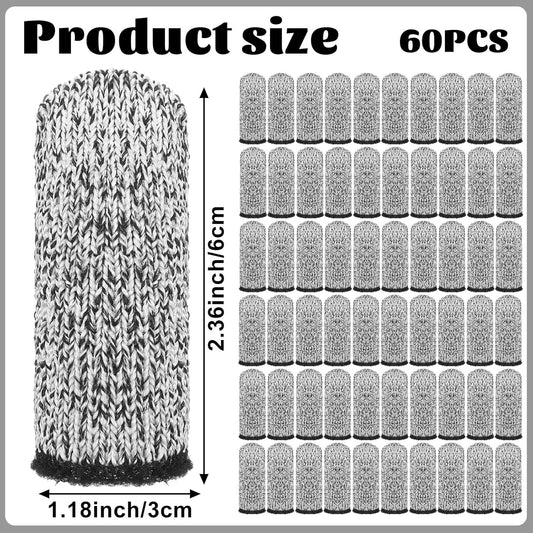 60 PCS Finger Cots Cut Resistant Protector Reusable Finger Thumb Protector Gloves Gloves Life Extender Durable Non Slip Finger Covers for Kitchen Garden Sculpture Work Grinding Stained Glass