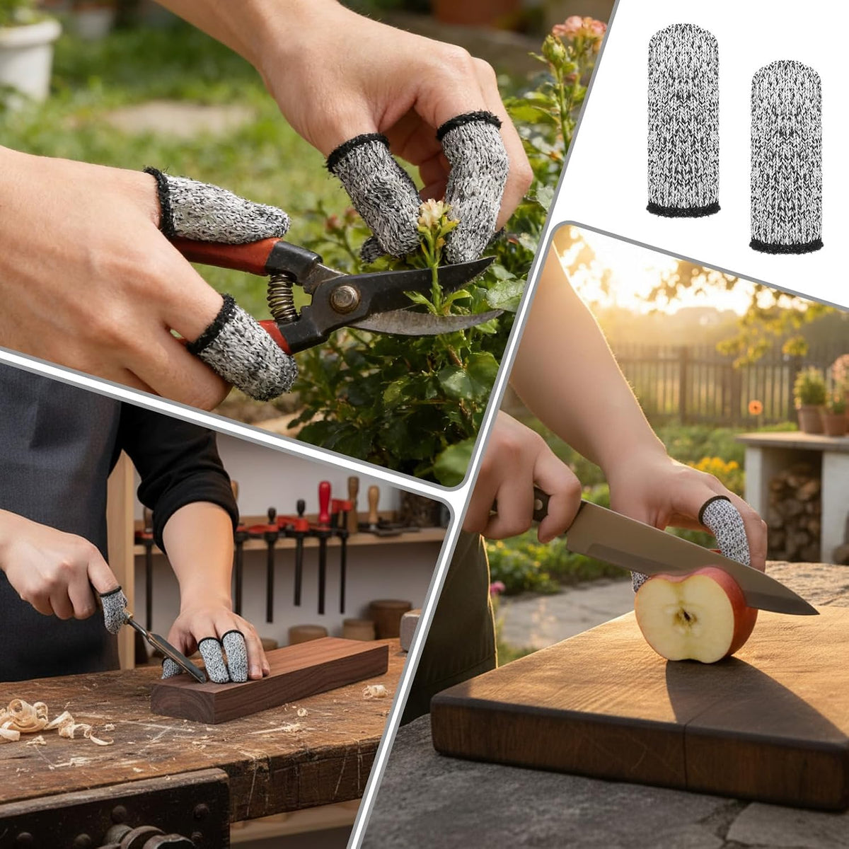 60 PCS Finger Cots Cut Resistant Protector Reusable Finger Thumb Protector Gloves Gloves Life Extender Durable Non Slip Finger Covers for Kitchen Garden Sculpture Work Grinding Stained Glass
