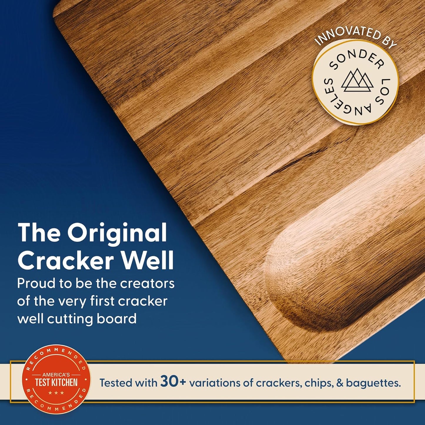 Winsome Acacia Wood Cutting Board | Acacia Edge Grain Cutting Board for Kitchen with Juice Groove & Sorting Compartment | Perfect for Charcuterie | Gift Box Included | 16x12x1.5 in