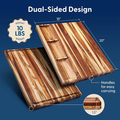 Winsome Acacia Wood Cutting Board | Acacia Edge Grain Cutting Board for Kitchen with Juice Groove & Sorting Compartment | Perfect for Charcuterie | Gift Box Included | 16x12x1.5 in