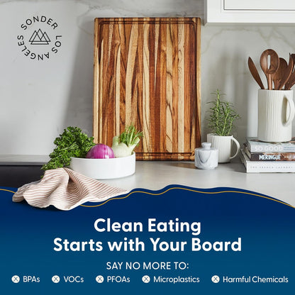 Winsome Acacia Wood Cutting Board | Acacia Edge Grain Cutting Board for Kitchen with Juice Groove & Sorting Compartment | Perfect for Charcuterie | Gift Box Included | 16x12x1.5 in