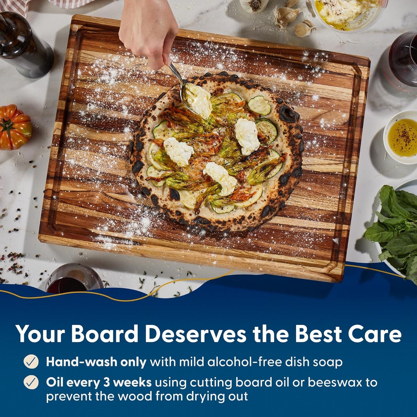 Winsome Acacia Wood Cutting Board | Acacia Edge Grain Cutting Board for Kitchen with Juice Groove & Sorting Compartment | Perfect for Charcuterie | Gift Box Included | 16x12x1.5 in
