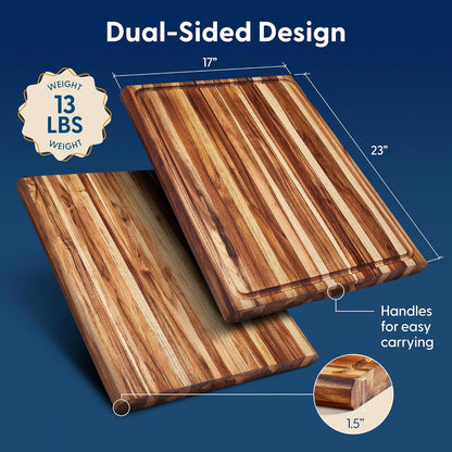 Winsome Acacia Wood Cutting Board | Acacia Edge Grain Cutting Board for Kitchen with Juice Groove & Sorting Compartment | Perfect for Charcuterie | Gift Box Included | 16x12x1.5 in