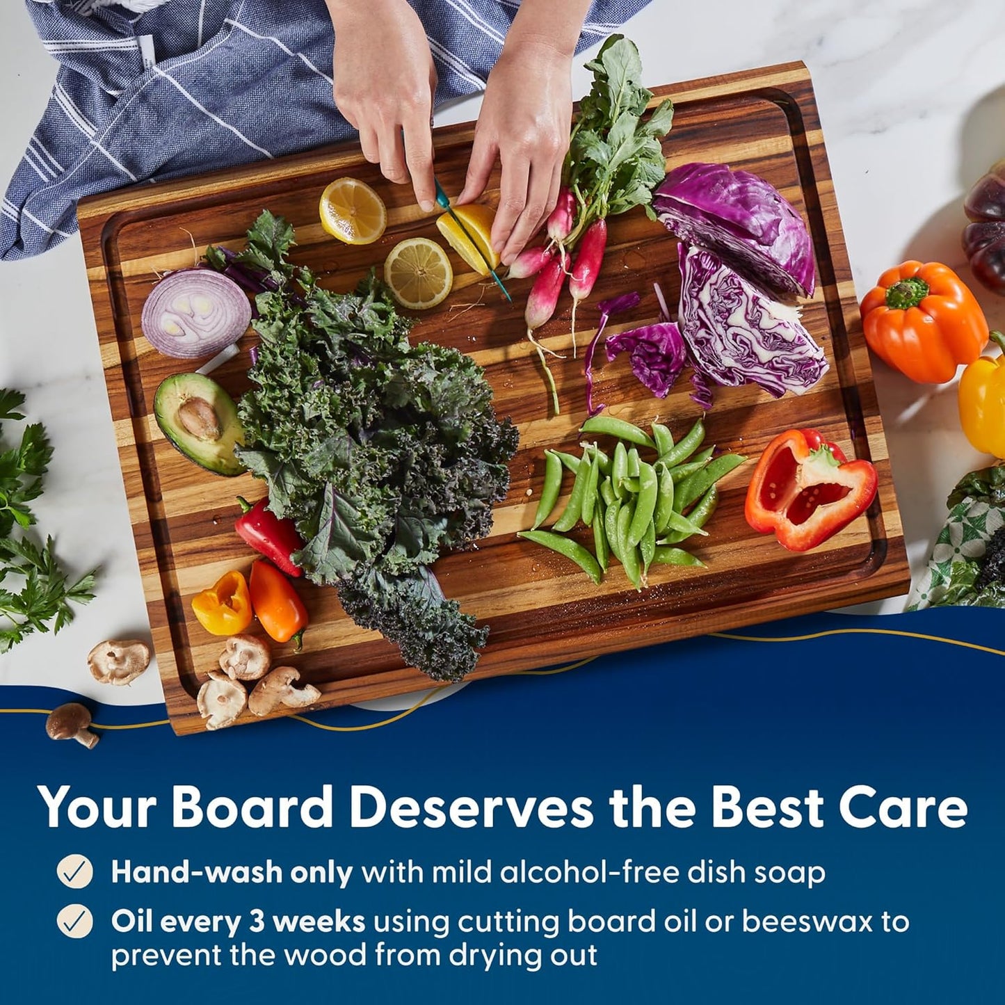 Winsome Acacia Wood Cutting Board | Acacia Edge Grain Cutting Board for Kitchen with Juice Groove & Sorting Compartment | Perfect for Charcuterie | Gift Box Included | 16x12x1.5 in