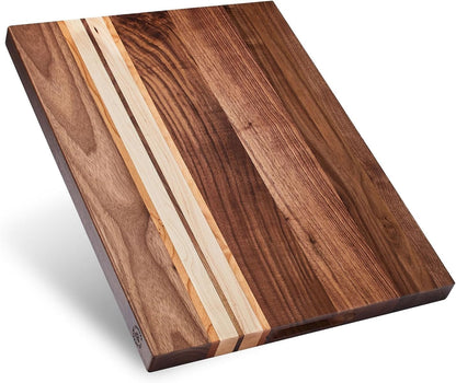 Winsome Acacia Wood Cutting Board | Acacia Edge Grain Cutting Board for Kitchen with Juice Groove & Sorting Compartment | Perfect for Charcuterie | Gift Box Included | 16x12x1.5 in