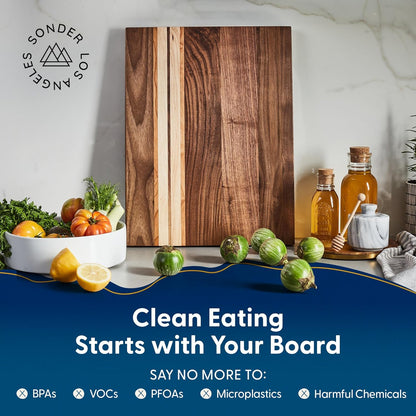 Winsome Acacia Wood Cutting Board | Acacia Edge Grain Cutting Board for Kitchen with Juice Groove & Sorting Compartment | Perfect for Charcuterie | Gift Box Included | 16x12x1.5 in
