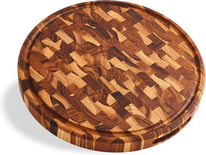 Winsome Acacia Wood Cutting Board | Acacia Edge Grain Cutting Board for Kitchen with Juice Groove & Sorting Compartment | Perfect for Charcuterie | Gift Box Included | 16x12x1.5 in