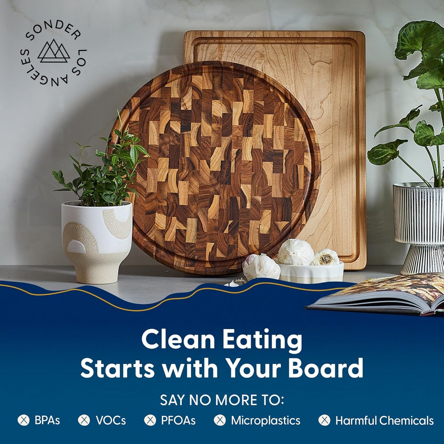 Winsome Acacia Wood Cutting Board | Acacia Edge Grain Cutting Board for Kitchen with Juice Groove & Sorting Compartment | Perfect for Charcuterie | Gift Box Included | 16x12x1.5 in