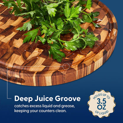 Winsome Acacia Wood Cutting Board | Acacia Edge Grain Cutting Board for Kitchen with Juice Groove & Sorting Compartment | Perfect for Charcuterie | Gift Box Included | 16x12x1.5 in