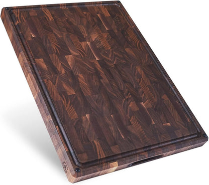Winsome Acacia Wood Cutting Board | Acacia Edge Grain Cutting Board for Kitchen with Juice Groove & Sorting Compartment | Perfect for Charcuterie | Gift Box Included | 16x12x1.5 in