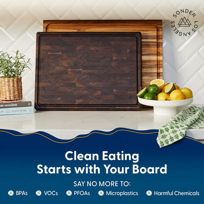 Winsome Acacia Wood Cutting Board | Acacia Edge Grain Cutting Board for Kitchen with Juice Groove & Sorting Compartment | Perfect for Charcuterie | Gift Box Included | 16x12x1.5 in
