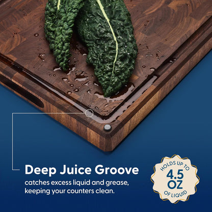 Winsome Acacia Wood Cutting Board | Acacia Edge Grain Cutting Board for Kitchen with Juice Groove & Sorting Compartment | Perfect for Charcuterie | Gift Box Included | 16x12x1.5 in