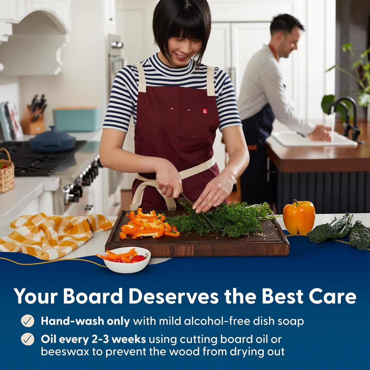 Winsome Acacia Wood Cutting Board | Acacia Edge Grain Cutting Board for Kitchen with Juice Groove & Sorting Compartment | Perfect for Charcuterie | Gift Box Included | 16x12x1.5 in
