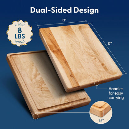 Winsome Acacia Wood Cutting Board | Acacia Edge Grain Cutting Board for Kitchen with Juice Groove & Sorting Compartment | Perfect for Charcuterie | Gift Box Included | 16x12x1.5 in