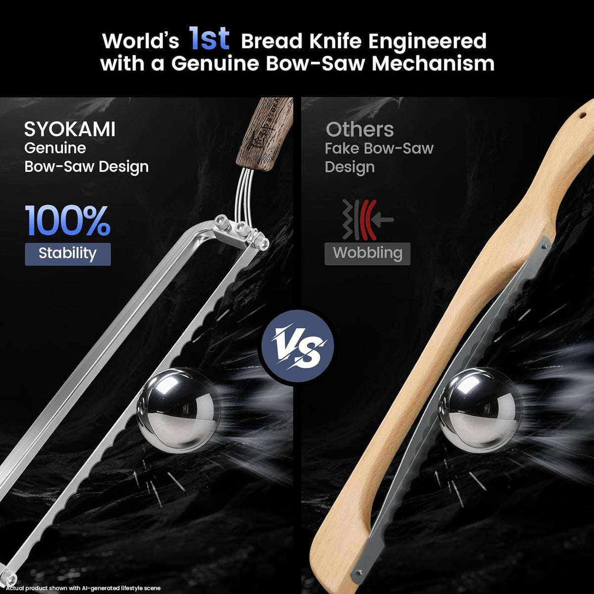 2026 Upgrade Bread Knife for Homemade Bread, World's 1st Bow-Design