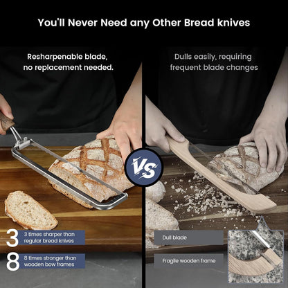 2026 Upgrade Bread Knife for Homemade Bread, World's 1st Bow-Design