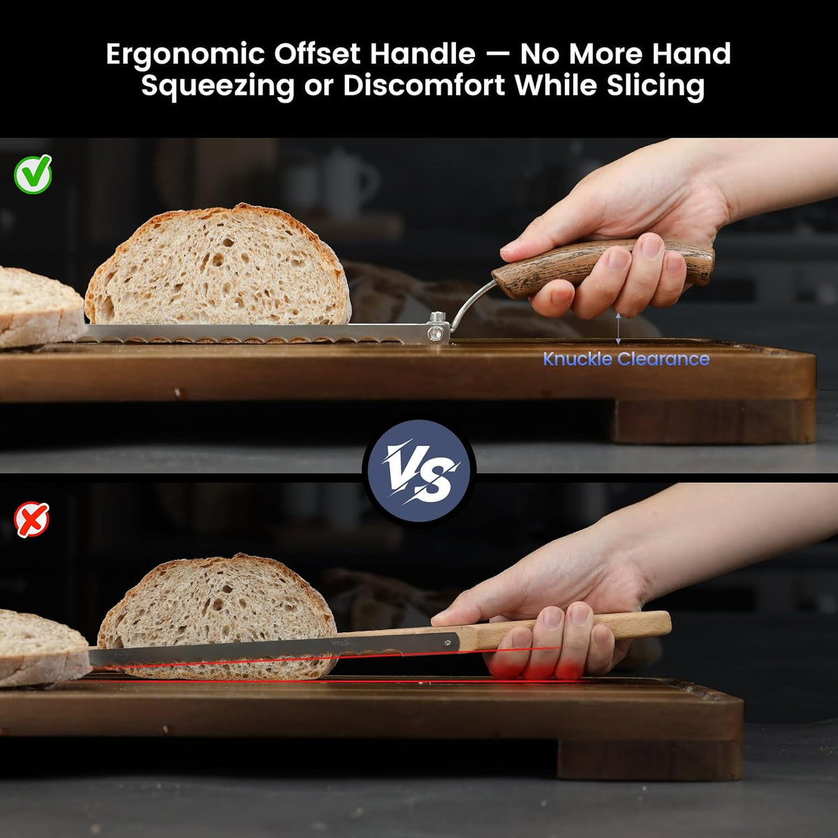 2026 Upgrade Bread Knife for Homemade Bread, World's 1st Bow-Design
