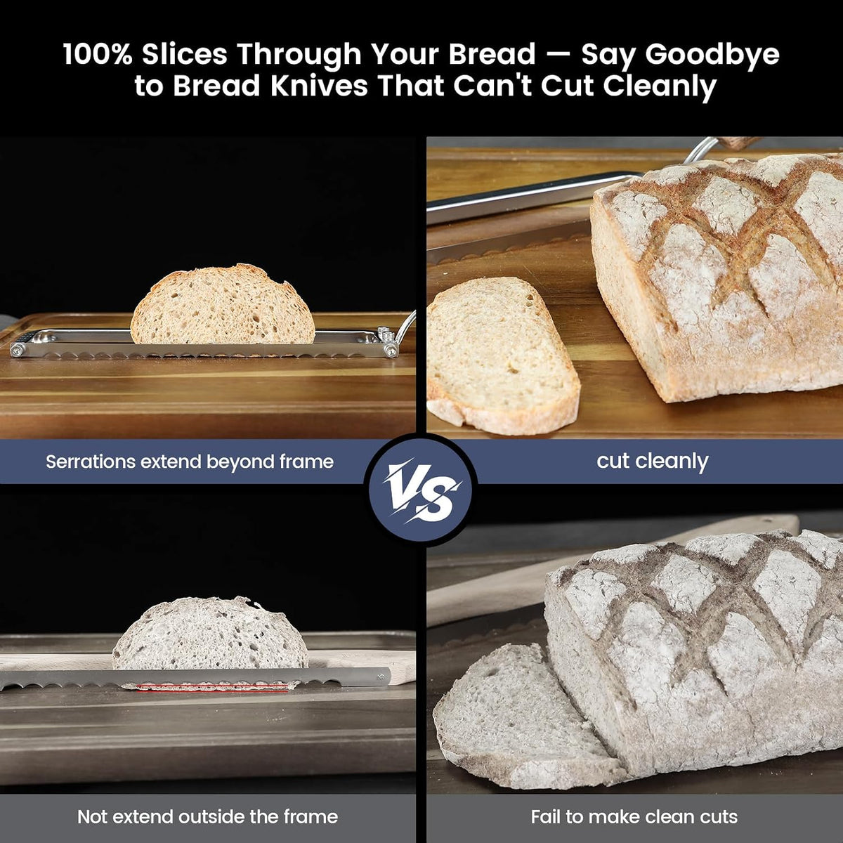 2026 Upgrade Bread Knife for Homemade Bread, World's 1st Bow-Design