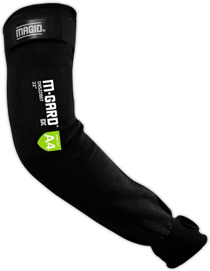 MAGID Cut Resistant Protective Arm Sleeves with Thumb Slot, 1 Pair, Black I Thumbslot: Yes, 18"