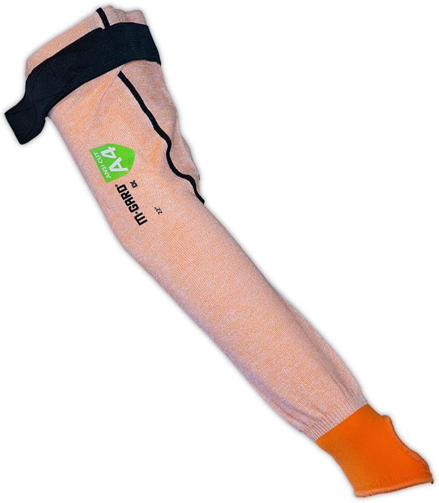 MAGID Cut Resistant Protective Arm Sleeves with Thumb Slot, 1 Pair, Black I Thumbslot: Yes, 18"