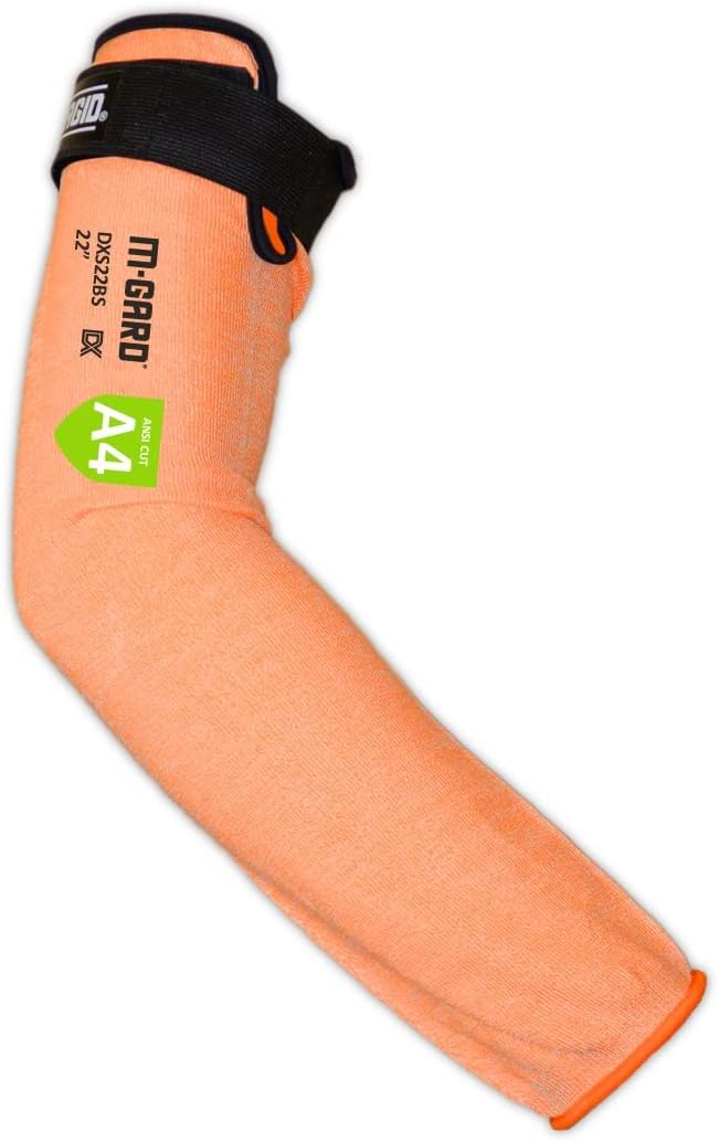 MAGID Cut Resistant Protective Arm Sleeves with Thumb Slot, 1 Pair, Black I Thumbslot: Yes, 18"