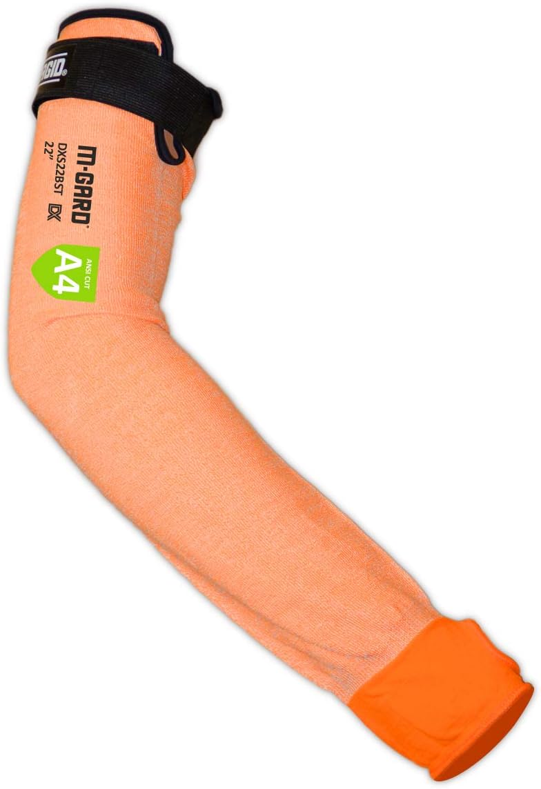 MAGID Cut Resistant Protective Arm Sleeves with Thumb Slot, 1 Pair, Black I Thumbslot: Yes, 18"