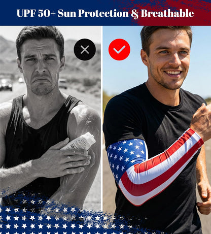 Sun Protection Cooling Arm Sleeves Compression - Tattoo Cover up - Sun Sleeves for Men Women Youth - Colors B