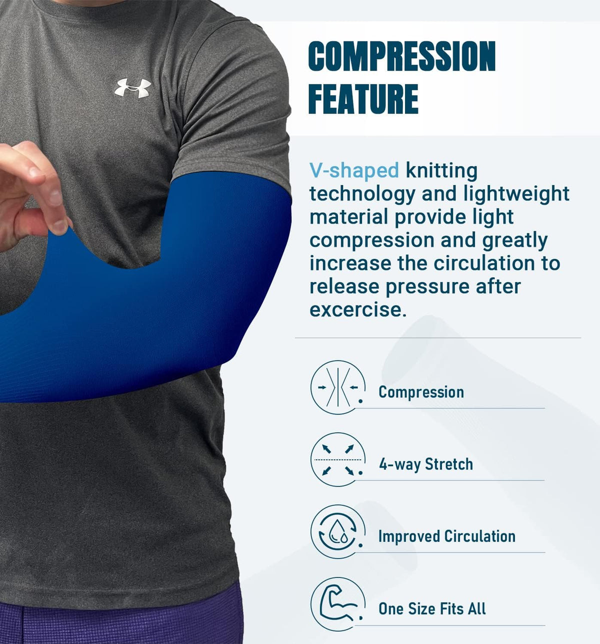 Sun Protection Cooling Arm Sleeves Compression - Tattoo Cover up - Sun Sleeves for Men Women Youth - Colors B