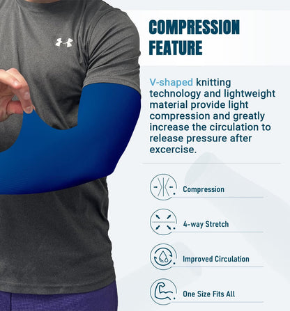 Sun Protection Cooling Arm Sleeves Compression - Tattoo Cover up - Sun Sleeves for Men Women Youth - Colors B