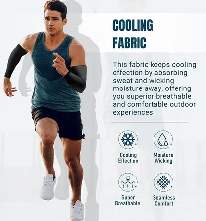 Sun Protection Cooling Arm Sleeves Compression - Tattoo Cover up - Sun Sleeves for Men Women Youth - Colors B