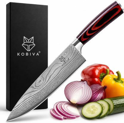 Premium 10-inch Serrated Bread Knife | Razor Sharp Cutter for Homemade Bread, Sourdough & Cake | Elegant Kitchen Essential for Effortless Slicing, Damascus Steel Lasered Pattern | Kitchen Gifts