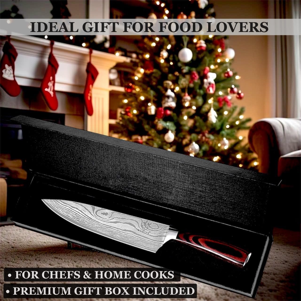 Premium 10-inch Serrated Bread Knife | Razor Sharp Cutter for Homemade Bread, Sourdough & Cake | Elegant Kitchen Essential for Effortless Slicing, Damascus Steel Lasered Pattern | Kitchen Gifts