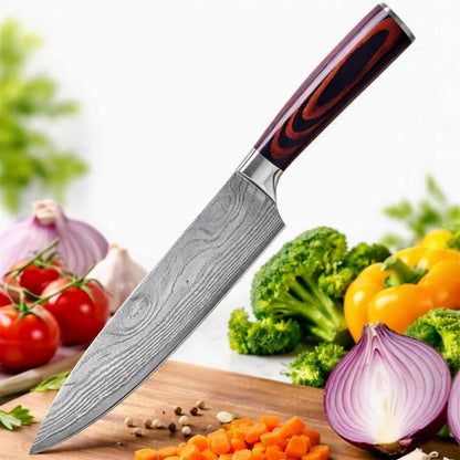 Premium 10-inch Serrated Bread Knife | Razor Sharp Cutter for Homemade Bread, Sourdough & Cake | Elegant Kitchen Essential for Effortless Slicing, Damascus Steel Lasered Pattern | Kitchen Gifts