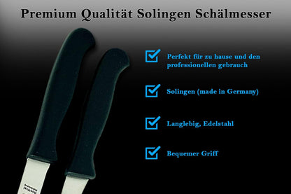 – Solingen Paring Knife Set Germany Peeling Knife birds beak knife for Fruits and Vegetable Straight & Curved Stainless Steel Sharp Blade