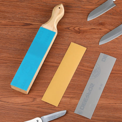 Leather Sharpening Strop (12x2 IN Medium) | Knife Daily Sharpening & Maintenance Kit, with 400/1000/2000 Grit Replacement Sandpaper & 1 Oz.Polishing Compound