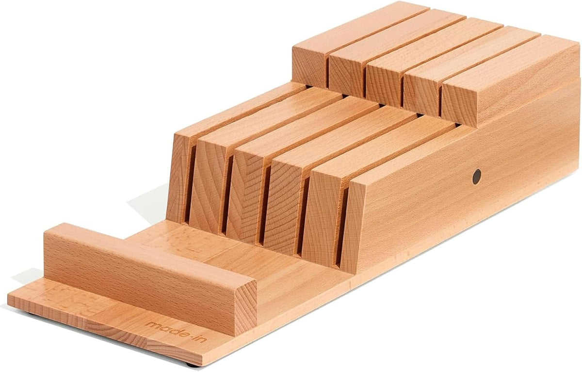 Cookware - 9 Piece Knife Organizer - Italian Beechwood - Crafted in Italy