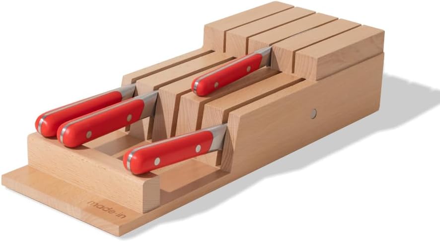 Cookware - 9 Piece Knife Organizer - Italian Beechwood - Crafted in Italy