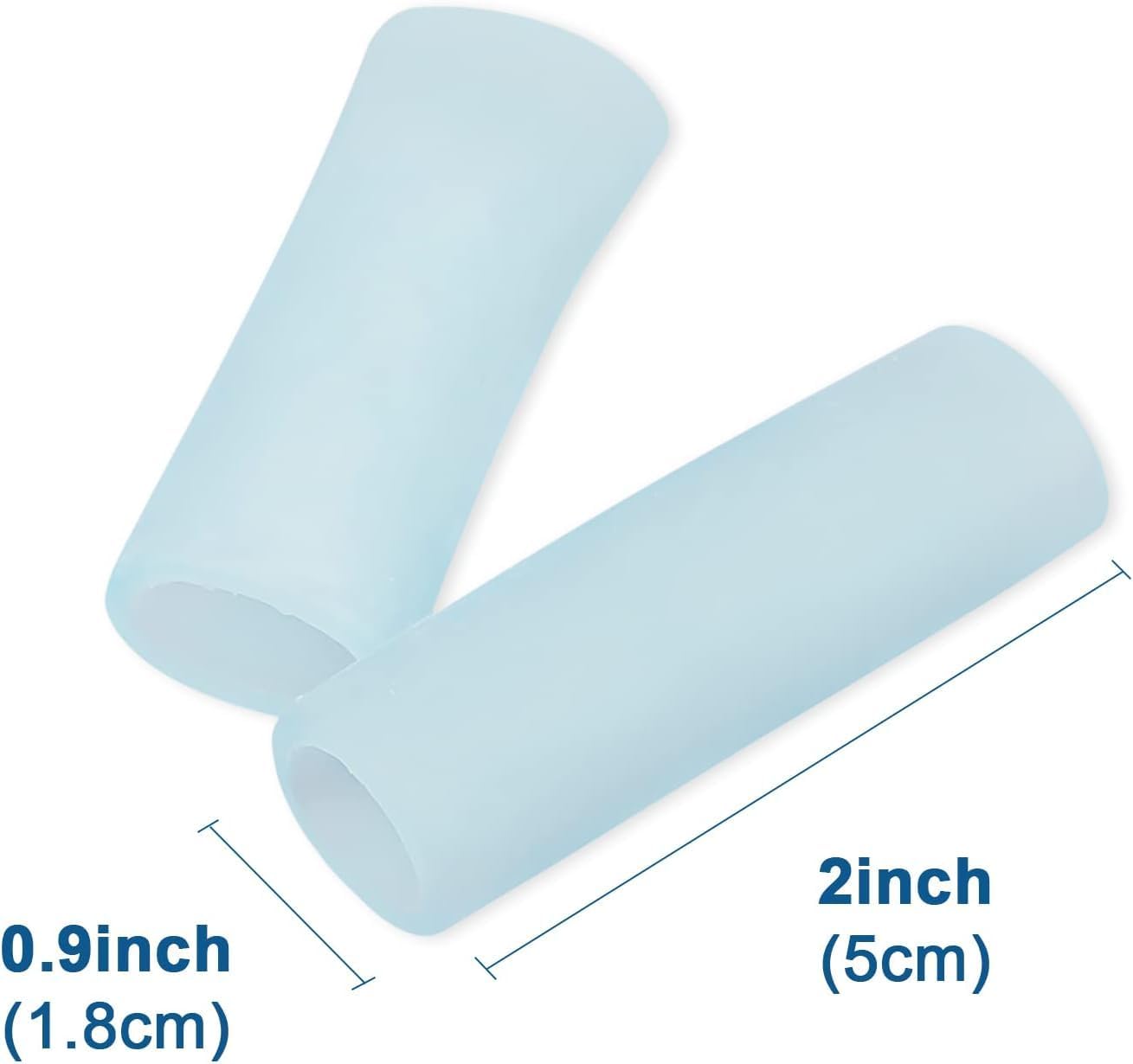 Gel Finger Protector, 10 Pcs Silicone Finger Sleeves for Corns, Fingernails Loss, Friction Pain Relief, Blue