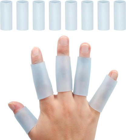 Gel Finger Protector, 10 Pcs Silicone Finger Sleeves for Corns, Fingernails Loss, Friction Pain Relief, Blue