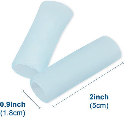 Gel Finger Protector, 10 Pcs Silicone Finger Sleeves for Corns, Fingernails Loss, Friction Pain Relief, Blue