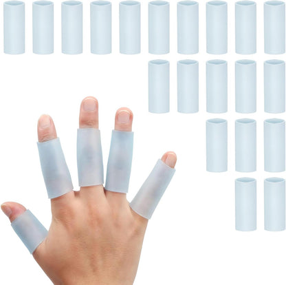 Gel Finger Protector, 10 Pcs Silicone Finger Sleeves for Corns, Fingernails Loss, Friction Pain Relief, Blue