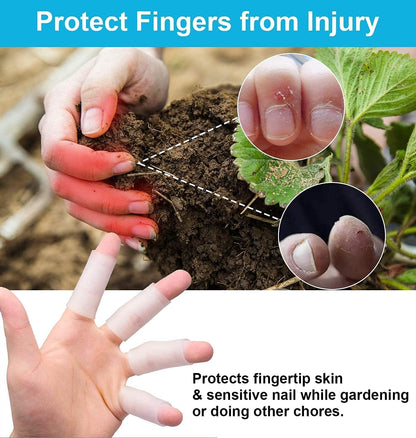 Gel Finger Protector, 10 Pcs Silicone Finger Sleeves for Corns, Fingernails Loss, Friction Pain Relief, Blue