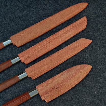 Handmade Natural Rosewood Magnetic Knife Sheath Japanese Deba Knives Wooden Cover Case Holder Protector (15CM)