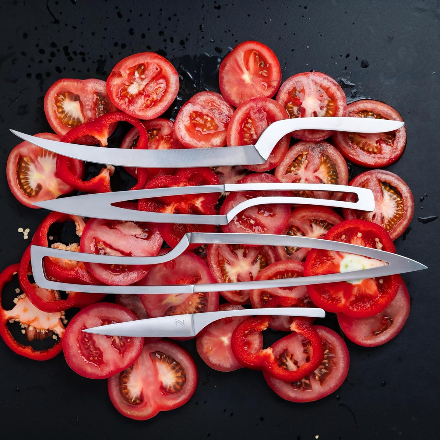 Magnetic Kitchen Knife Set - 4 Piece VG10 High Carbon Stainless Steel Kitchen Knives with Space-Saving Nesting Design & Magnetic Block - Ultra Sharp Professional Chef Knife Set